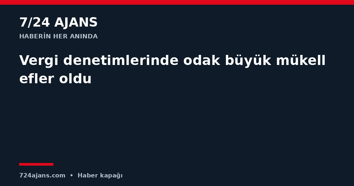 Vergi denetimlerinde odak büyük mükellefler oldu