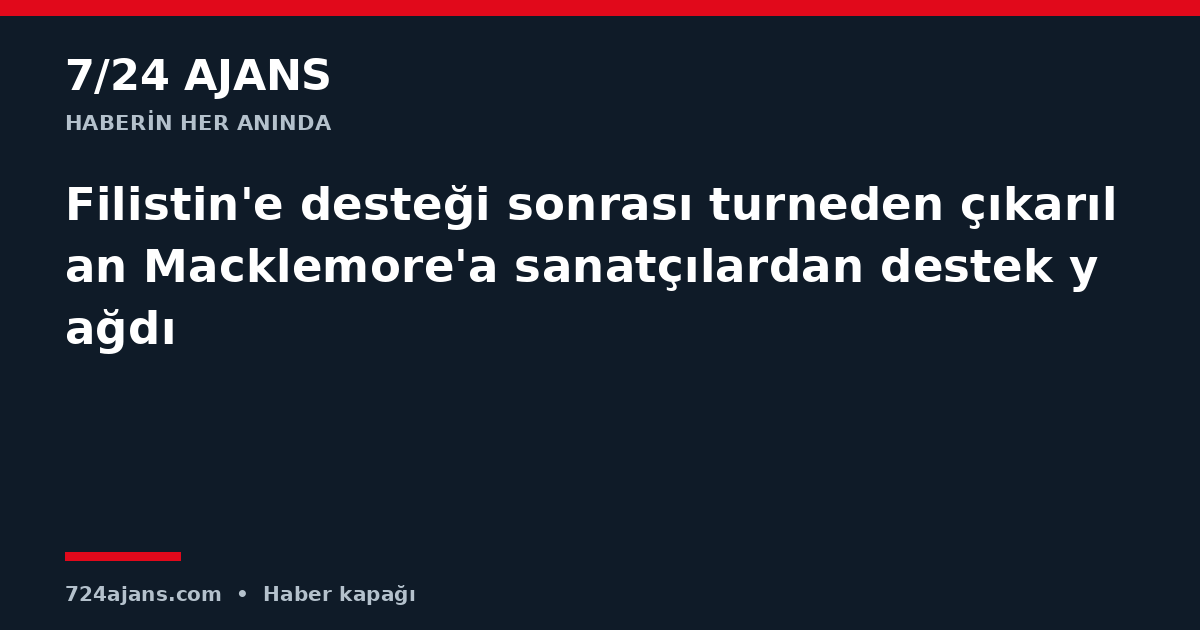 Filistin'e desteği sonrası turneden çıkarılan Macklemore'a sanatçılardan destek yağdı