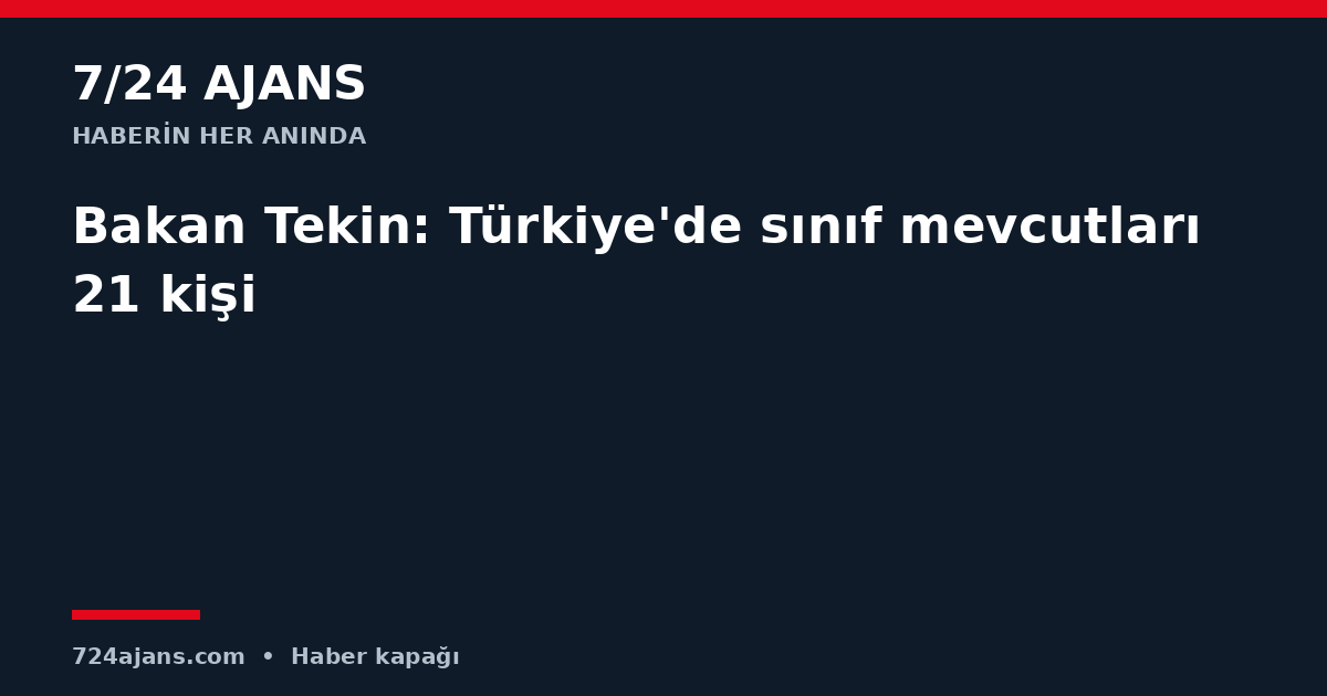 Bakan Tekin: Türkiye'de sınıf mevcutları 21 kişi