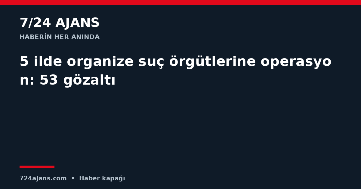 5 ilde organize suç örgütlerine operasyon: 53 gözaltı