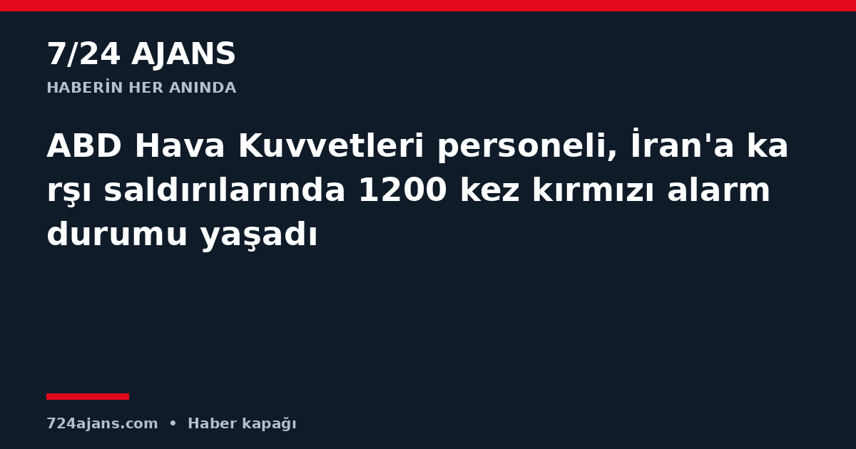 ABD Hava Kuvvetleri personeli, İran'a karşı saldırılarında 1200 kez kırmızı alarm durumu yaşadı