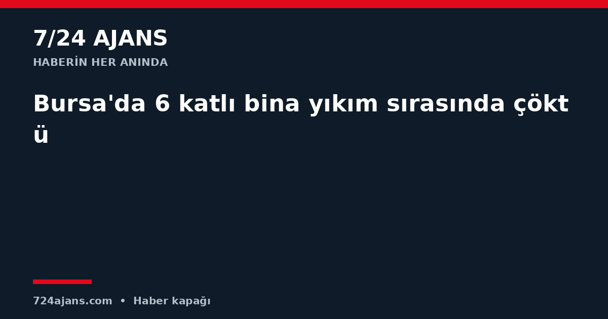 Bursa'da 6 katlı bina yıkım sırasında çöktü