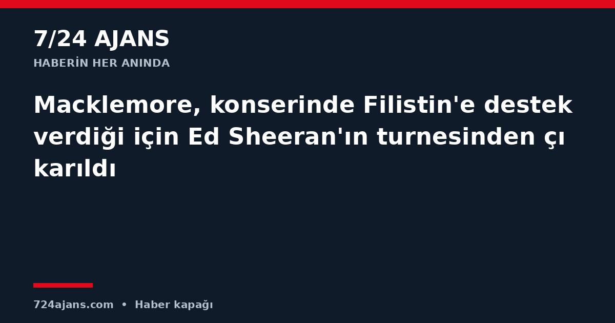 Macklemore, konserinde Filistin'e destek verdiği için Ed Sheeran'ın turnesinden çıkarıldı