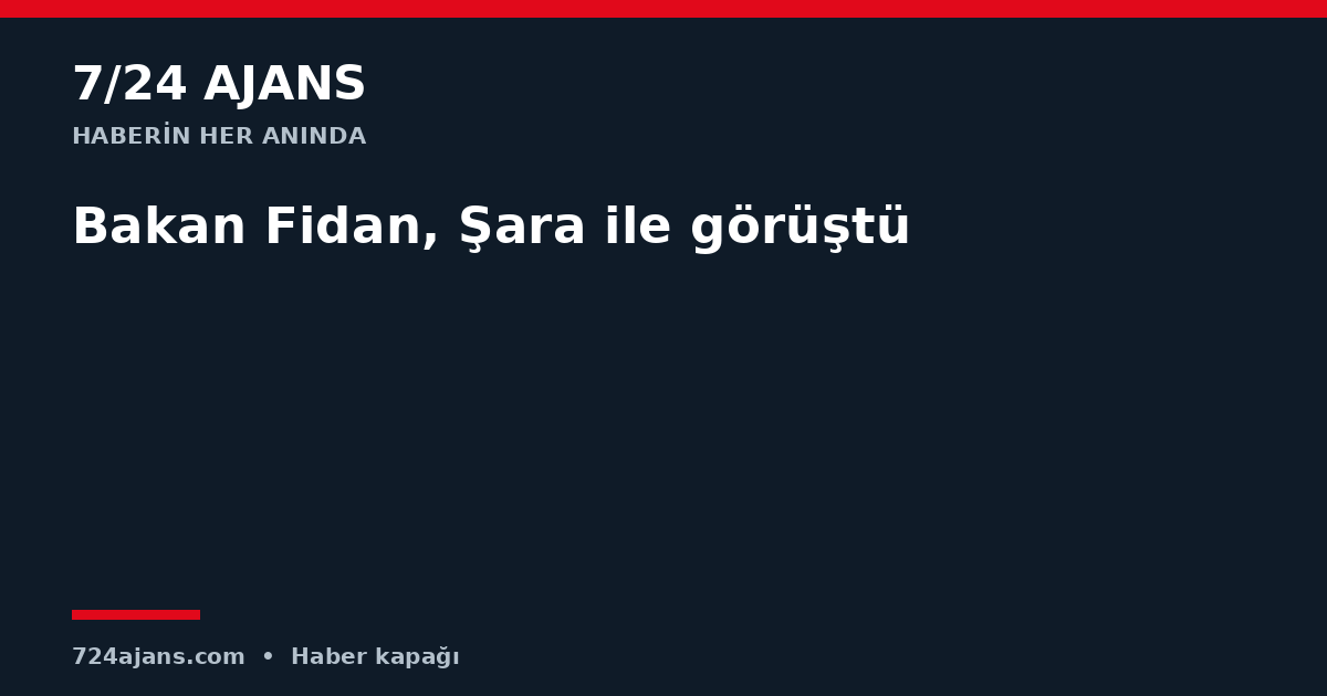 Bakan Fidan, Şara ile görüştü