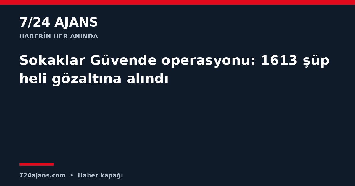 Sokaklar Güvende operasyonu: 1613 şüpheli gözaltına alındı