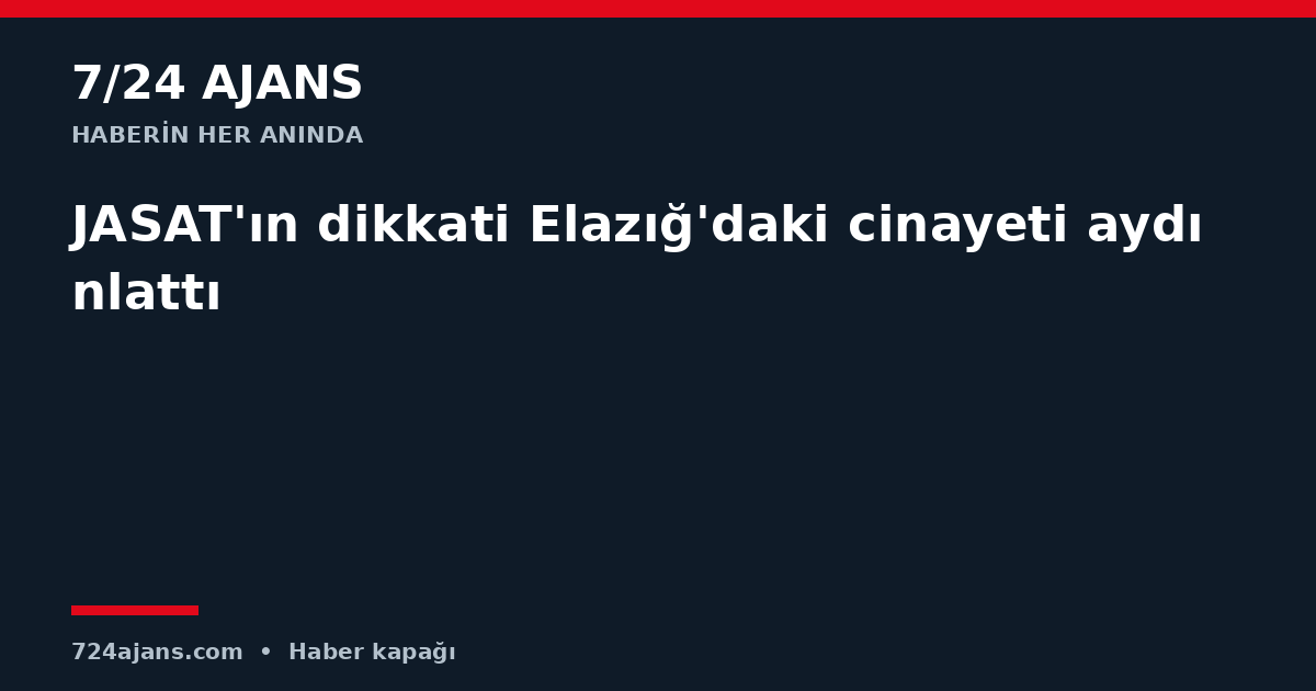 JASAT'ın dikkati Elazığ'daki cinayeti aydınlattı